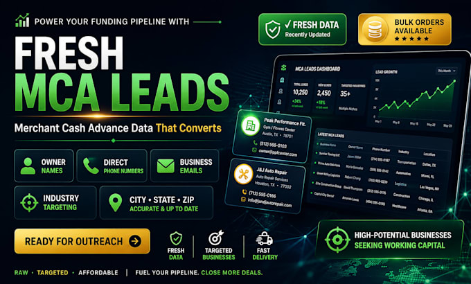 provide fresh mca leads and mca stuck leads data
