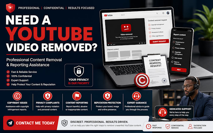 remove harassing content, takedown copyrighted content, delete defamatory post