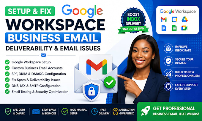 setup google workspace business email deliverability fix email issues