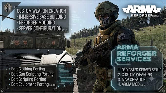 create custom armor, weapons, props, and characters for arma reforger