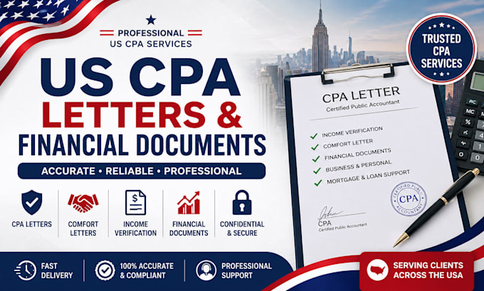 prepare US CPA income verification and financial documents