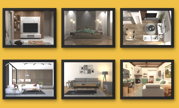 do interior design for gym, coffee shop with rendering