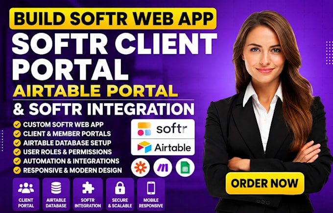build softr webapp, softr client portal, airtable portal and softr integration
