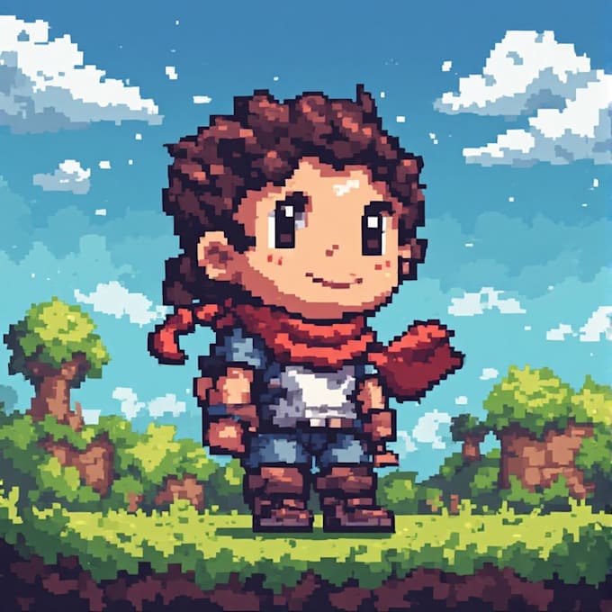 pixel art creations, animations and character design