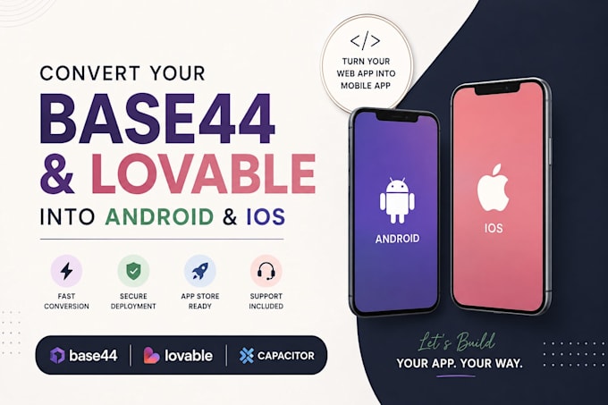 convert lovable manus base44 replit web app to ios android app using capacitor
