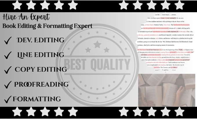 book editing, manuscript formatting, and proofreading