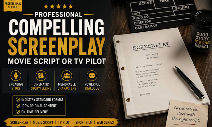write a compelling screenplay, movie script, or TV pilot