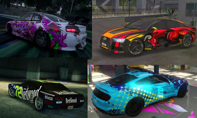 create custom fivem car livery, gta v vehicle wrap, ems and decals