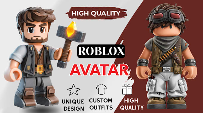 make roblox game character, ugc character, 3d roblox avatar, accessories