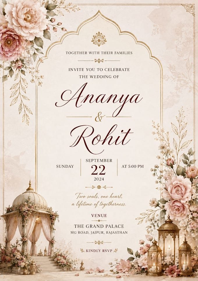 design elegant wedding, birthday cards