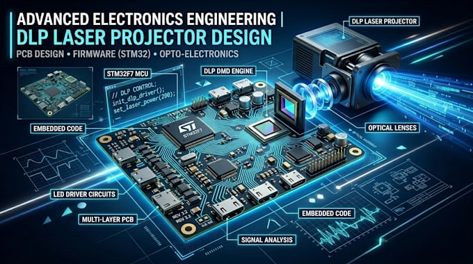 design dlp laser led projector pcb optical controller and embedded firmware