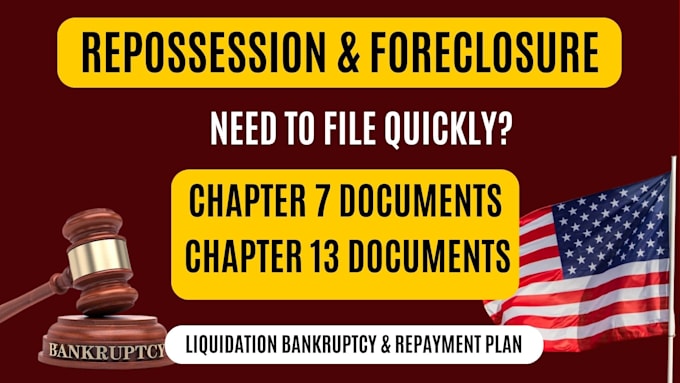 prepare chapter 7 or 13 bankruptcy documents for urgent filing