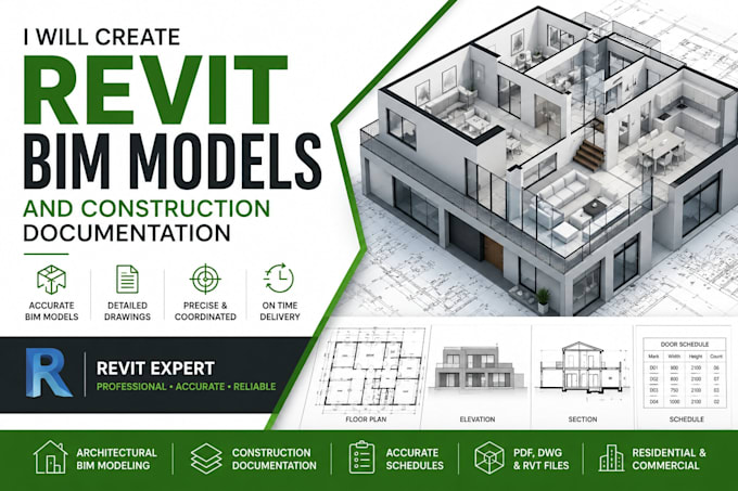create professional revit bim models and construction documentation