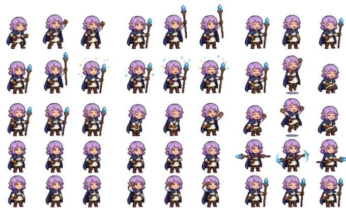make rpg maker mv mz sideview battle sprites with custom pixel animation