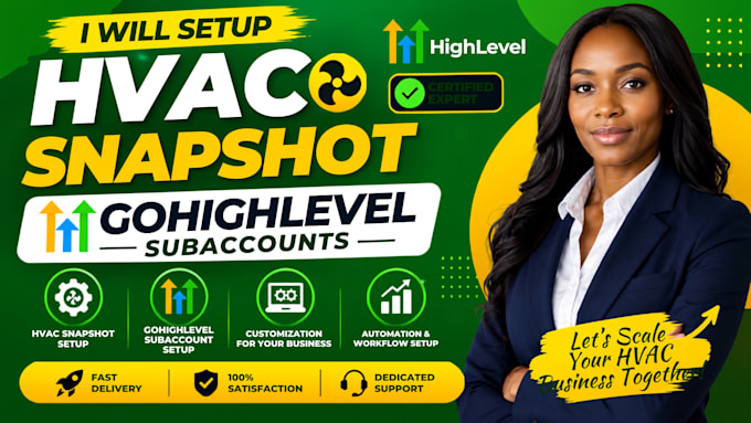 setup hvac snapshot, and customize gohighlevel sub account