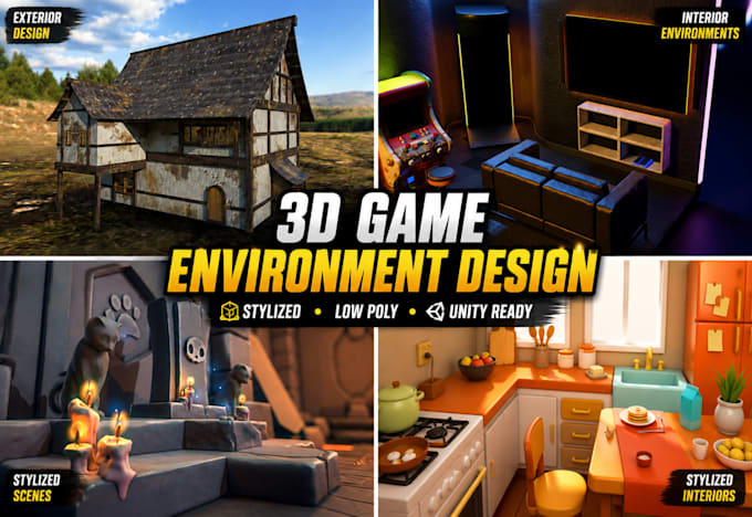 create 3d game design 3d stylized environment unity 3d game maps 3d level design