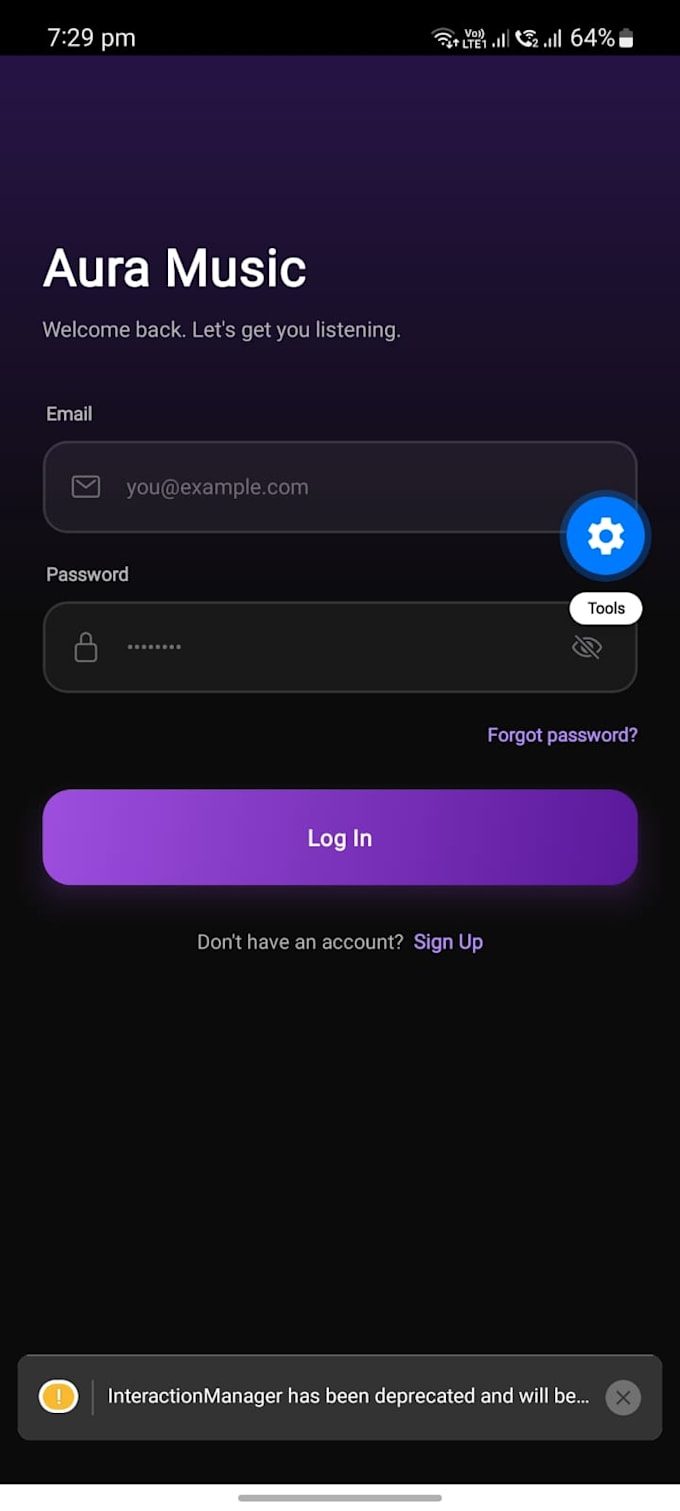 develop a react native mobile app with backend