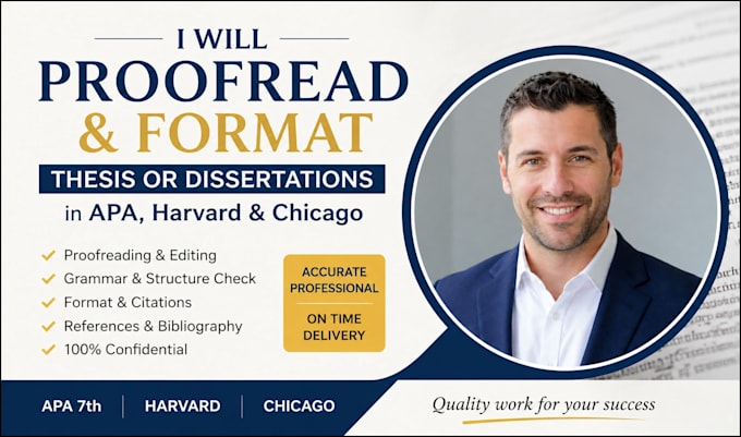 proofread and format written thesis or dissertation in apa harvard and chicago