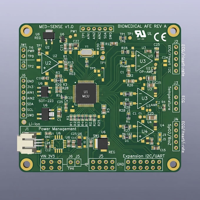 program medical device pcb and analog electronics schematic