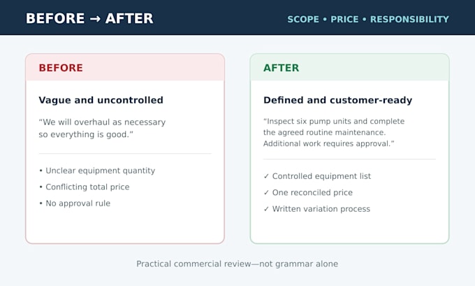 review your industrial quotation or proposal