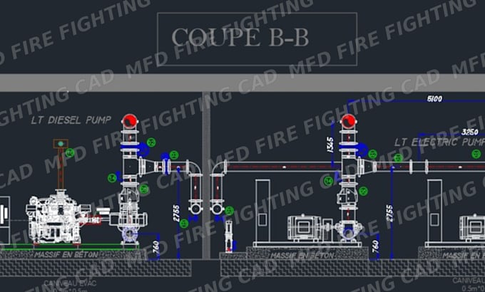 create fire fighting shop drawings in autocad