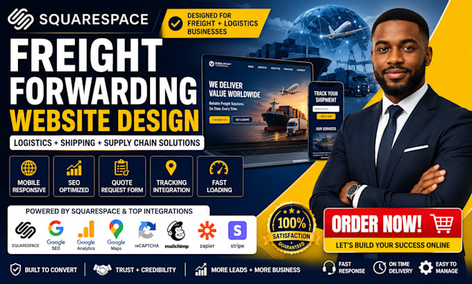 build freight forwarding website squarespace website