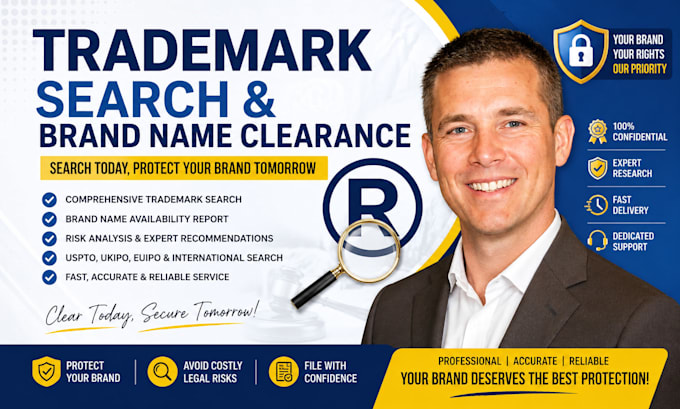 conduct a comprehensive trademark search and brand name clearance
