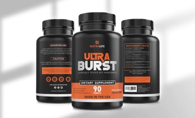 design attractive supplement label design, and bottle packaging design