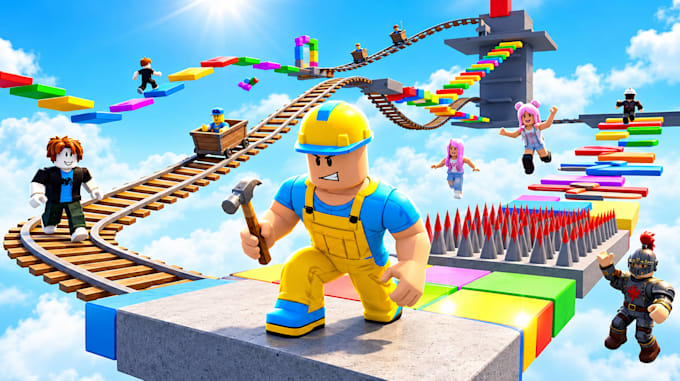 develop custom roblox game, custom map, modern game UI, obby, tycoon, simulator