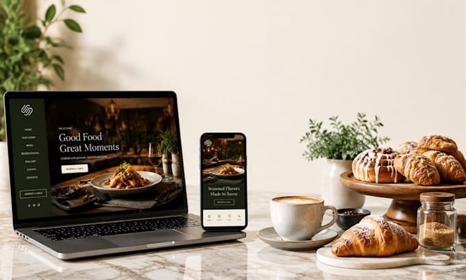 create squarespace site for restaurant, bakery, cafe and coffee shop