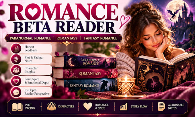 beta read your paranormal romance, romantasy and fantasy romance beta reader