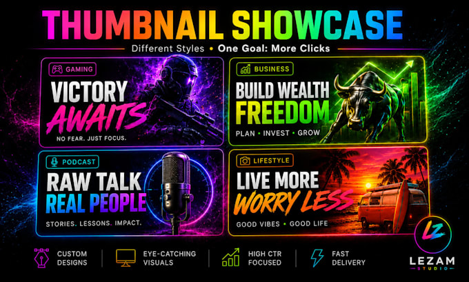 create a professional youtube thumbnail that attracts clicks
