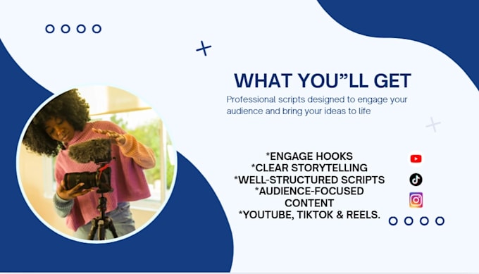 write engaging youtube, tiktok and reels scripts