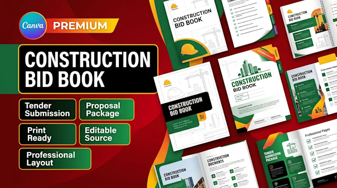 design a construction bid book tender submission and proposal package