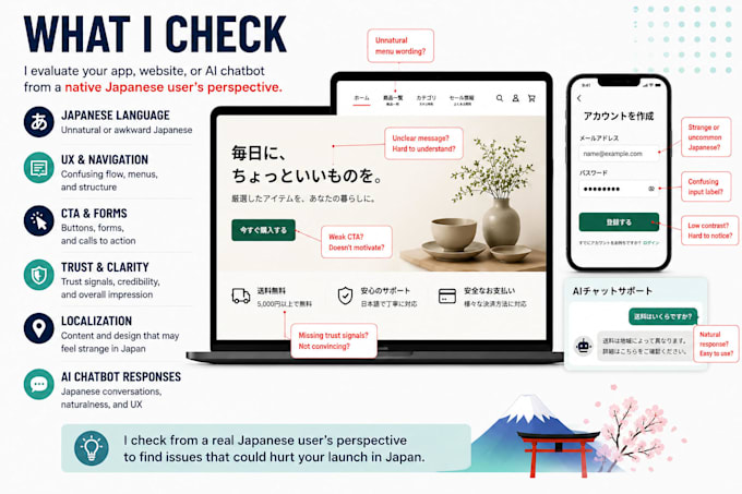 audit your app, website, or ai chatbot for the japanese market