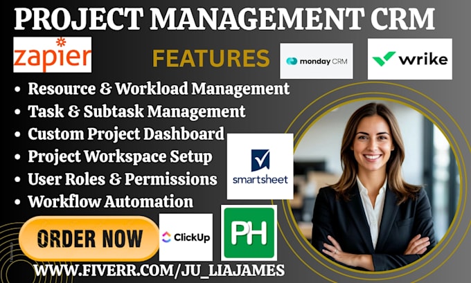 setup clickup smartsheet wrike teamwork proofhub zapier mondaycom automation