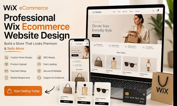 build responsive wix online store, wix ecommerce website with wix product upload