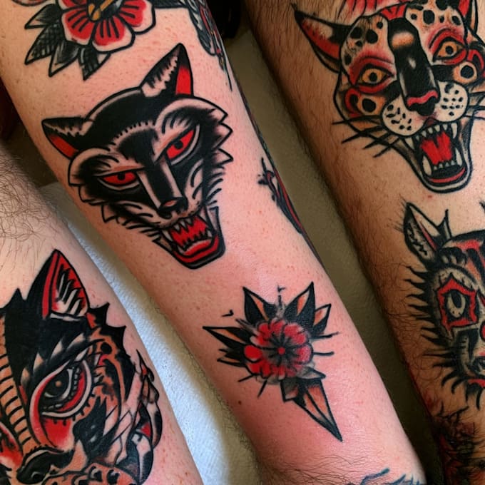 create a custom neo traditional style tattoo design