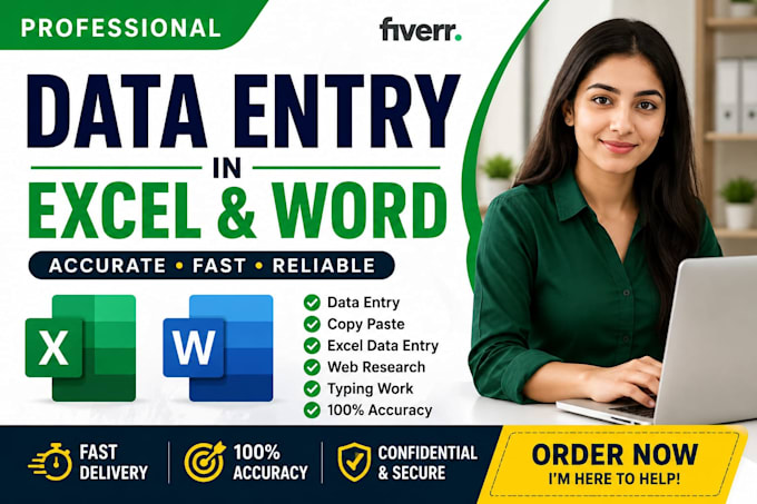 do accurate data entry in microsoft excel and word