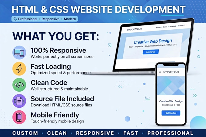 build a responsive business website or landing page HTML CSS