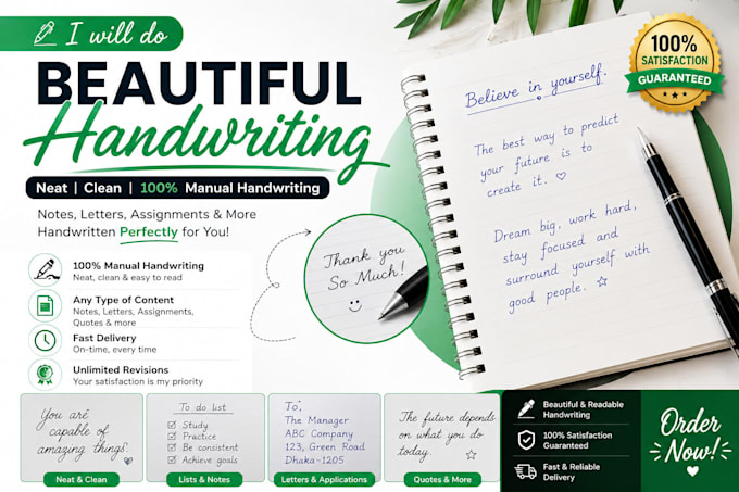 write beautiful handwritten notes quotes and letters for you