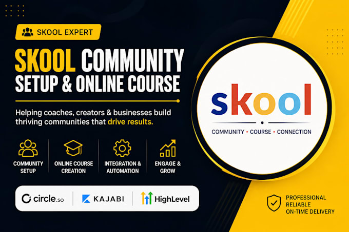 setup skool community, online course, circle, kajabi, ghl expert