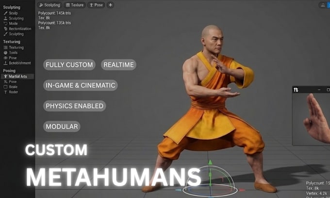 do realistic 3d metahuman character modelling for game daz 3d unreal engine ue5