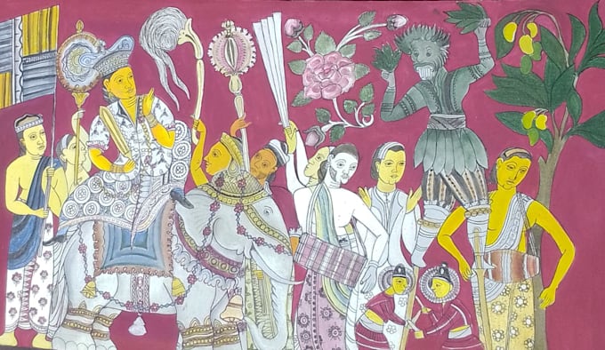 create a hand painted traditional sri lanka artwork