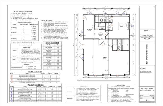 site plans, floor plans, elevations and permit plans