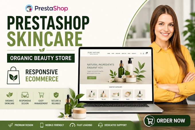 build responsive organic skincare ecommerce store fronts on prestashop engine