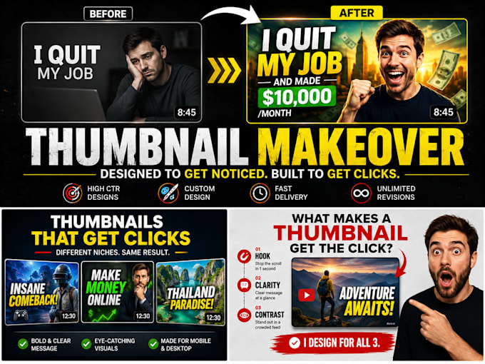 design high CTR youtube thumbnails that get more clicks