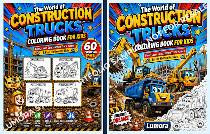 design a professional children coloring book cover