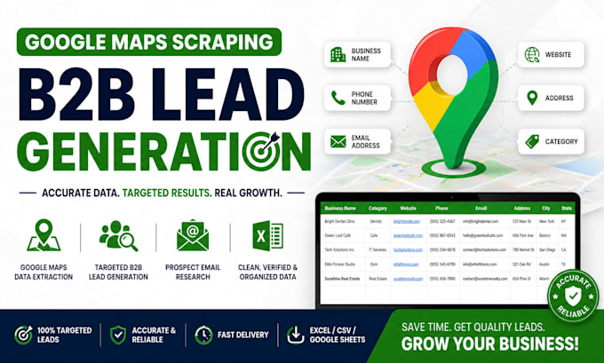 do google map scraping b2b data extraction prospect email list lead generation