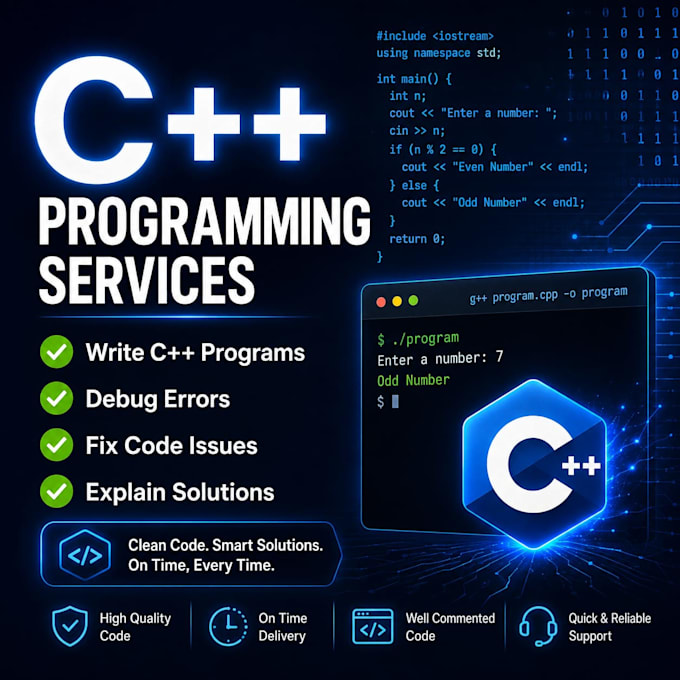 write cpp programs and debug cpp code